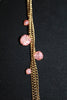 Gold Pink Beaded Necklace