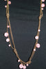 Gold Pink Beaded Necklace