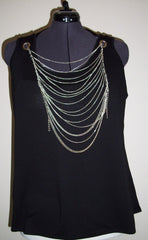 Black tank w/Silver Chain