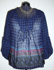 Blue Print Peasant top