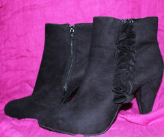 Suede-like Ruffle Boots