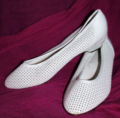 Vintage White Weaved Flats