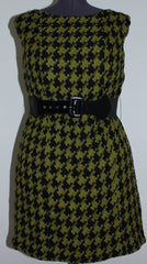 Green & Black Belted Dress